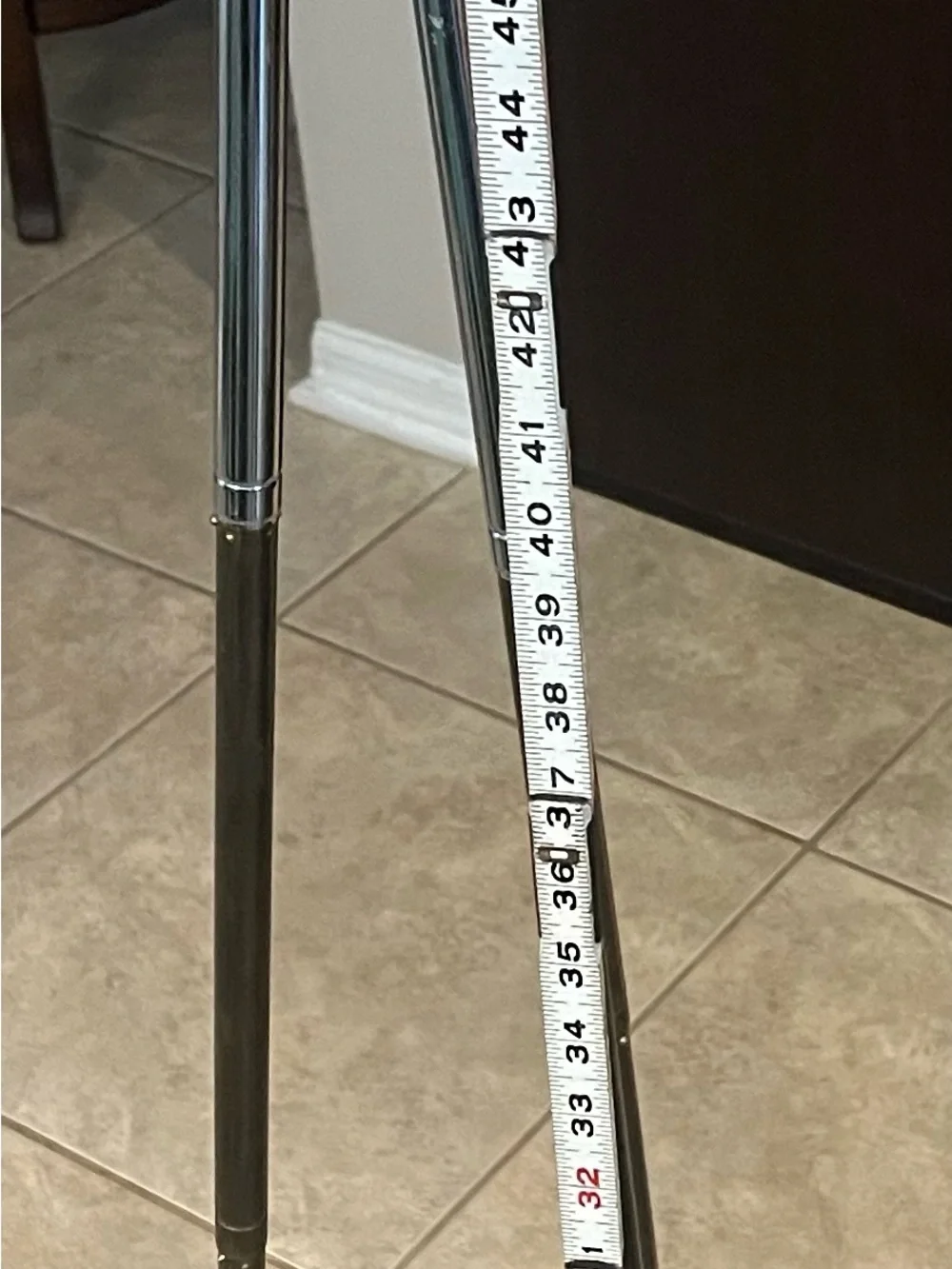 1960’s Source Unknown Chrome Tripod with Brown Handle and Brown Case